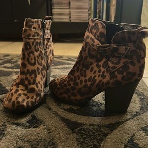 Cheetah booties, size 6
